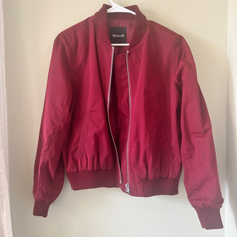 Madewell Women's Red Bomber Jacket